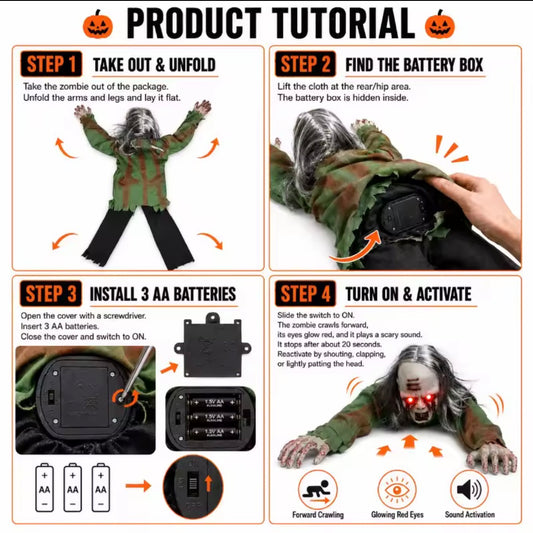 Electric Halloween Crawling Zombie